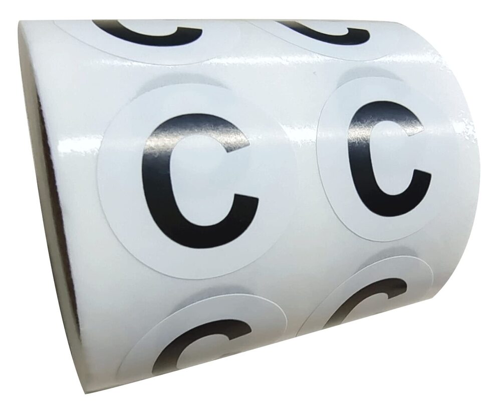 6970 Letter C Inventory Labels 1 Inch Round Circle Dots Labels - Capital